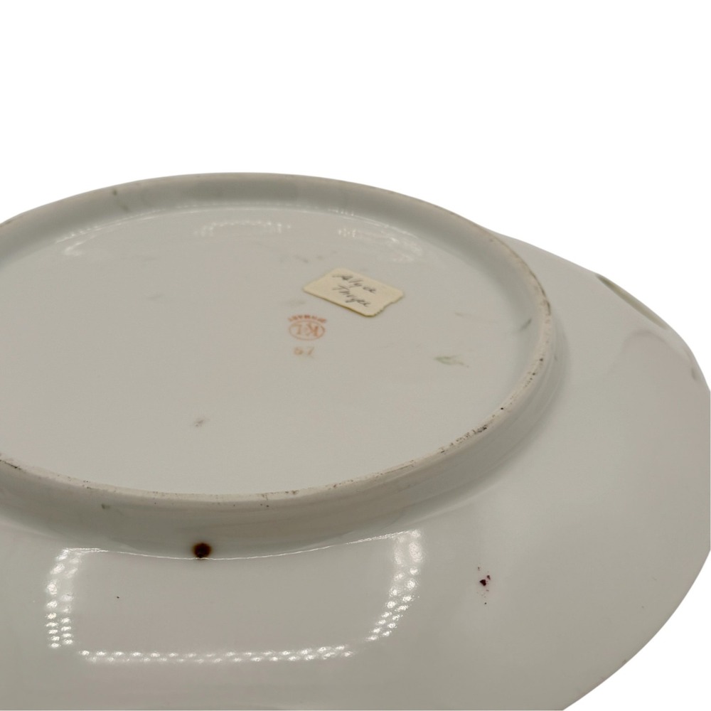 Antique German (K&L) Porcelain Handled Serving Platter Pink Roses Gold c.1910 - Picture 10 of 16